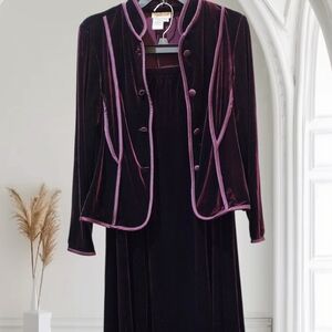 Vintage Witchy Coldwater Creek Velvet Blazer - Deep Purple